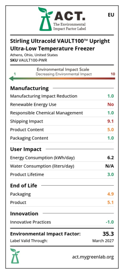 ULT STIRLING Ultracold VAULT100 Gefrierschrank - NEU